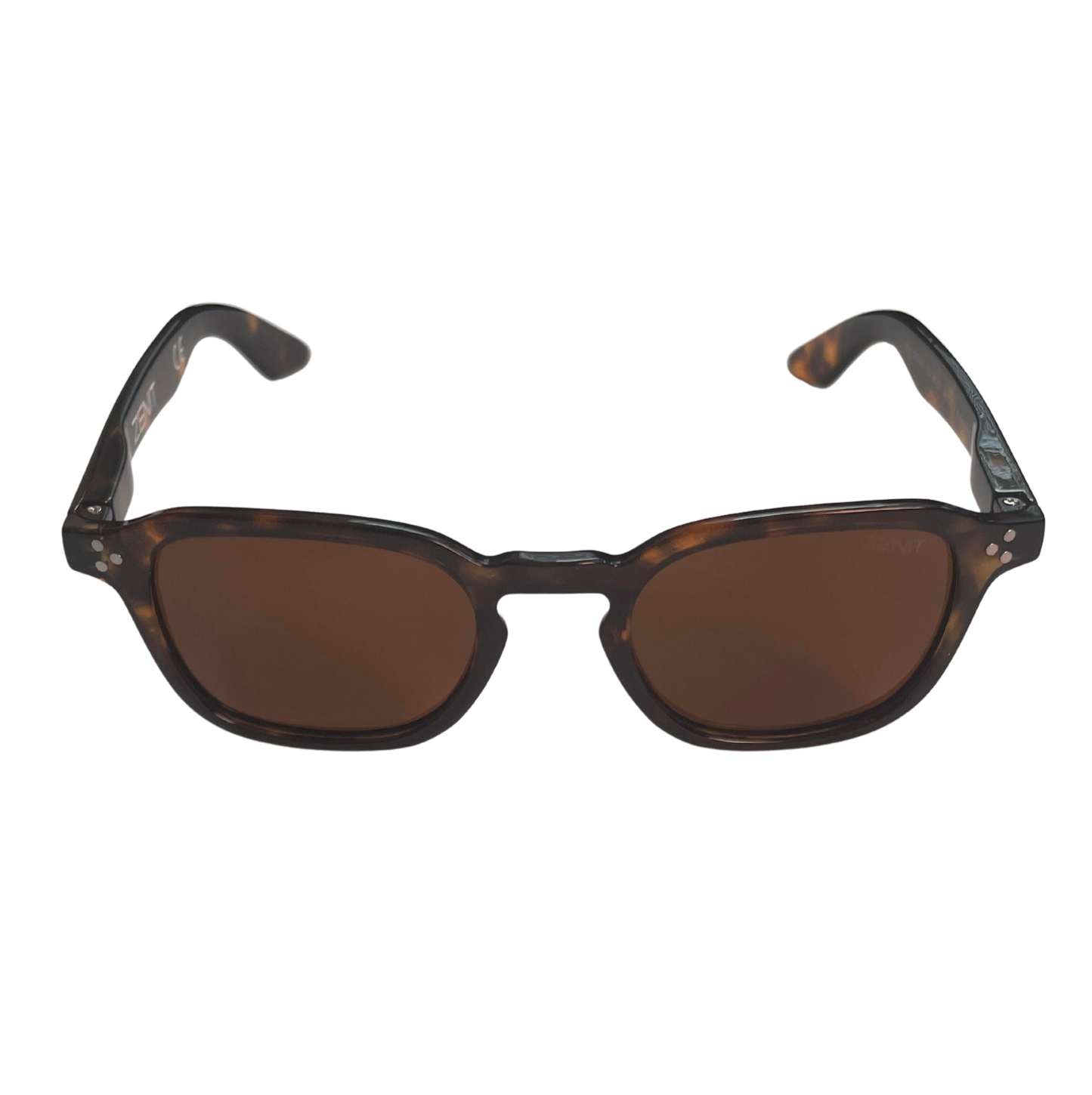 Zenit Unisex Polarized Square Sunglasses Tortoise/ brown lenses