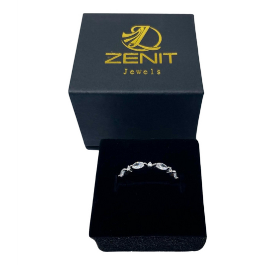 Anillo baguette de moda en plata 925