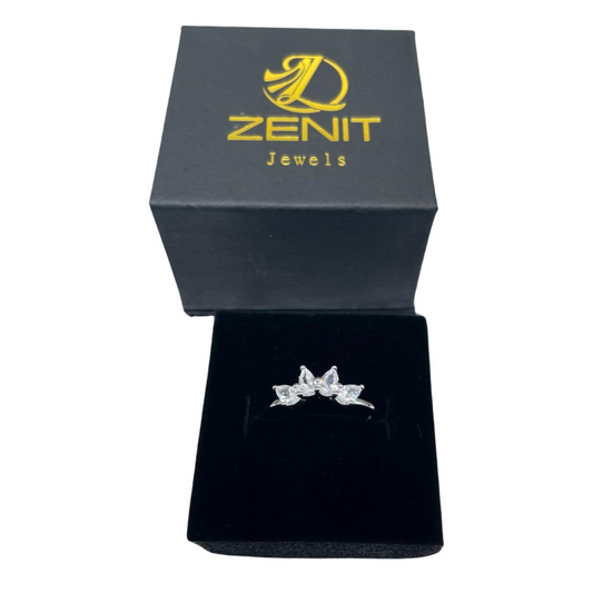 Anillo de corona de estilo moderno en plata 925