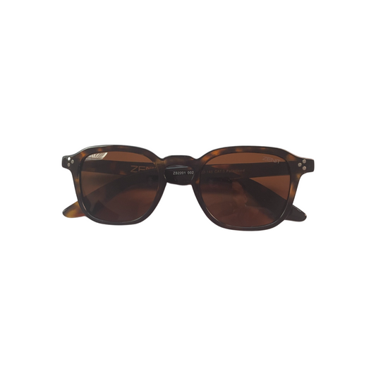 Zenit Unisex Polarized Square Sunglasses Tortoise/ brown lenses